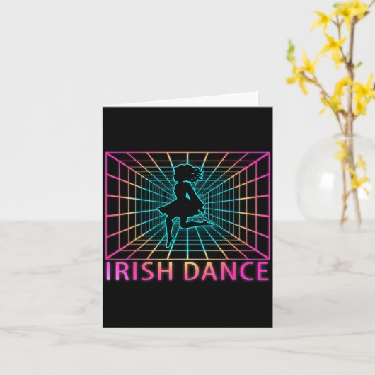 Irish Dance Retro Dancer Gift  Kaart (Gele Bloem)