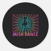 Irish Dance Retro Dancer Gift  Ronde Sticker (Voorkant)