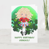 Irish Dance St. Patrick's Day Clovers Birthday Kaart (Voorkant)