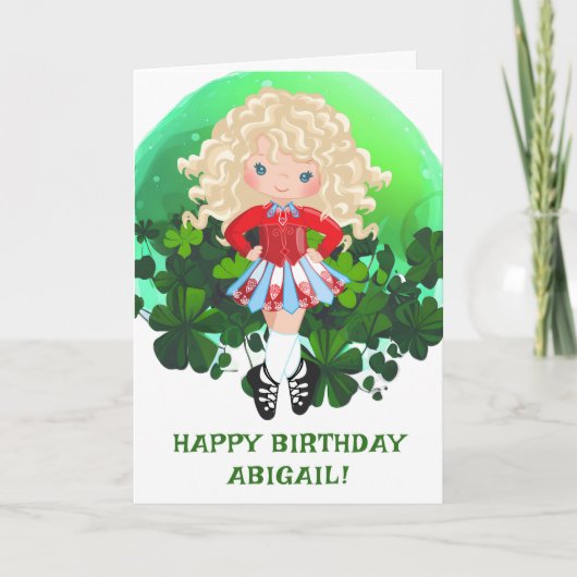 Irish Dance St. Patrick's Day Clovers Birthday Kaart (Voorkant)