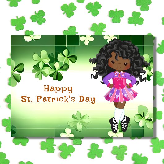 Irish Dance St. Patrick's Day Green Shamrocks Kaart