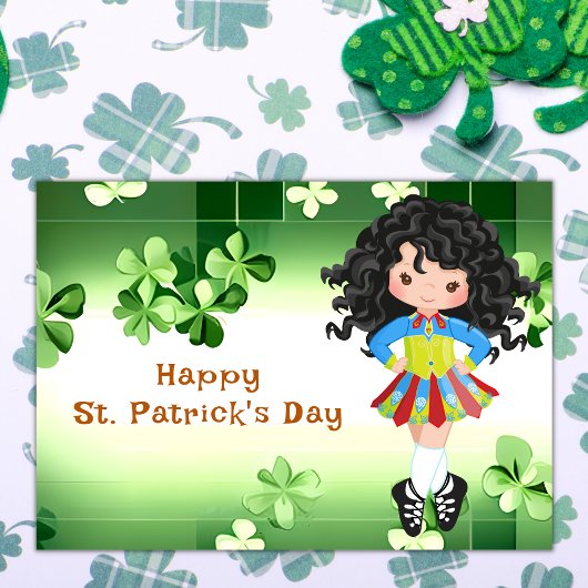 Irish Dance St. Patrick's Day Green Shamrocks Kaart