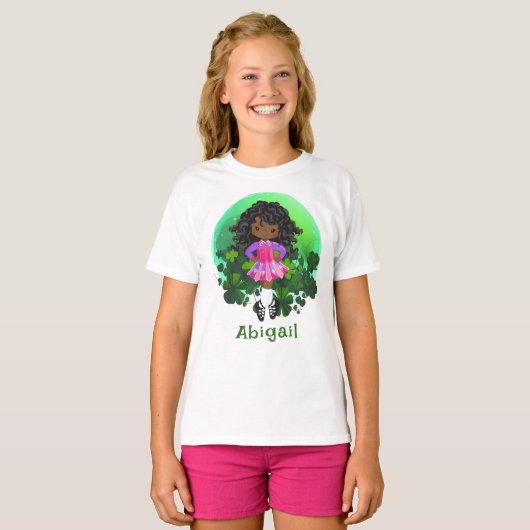 Irish Dance St. Patrick's Day Green Shamrocks T-shirt (Voorkant volledig)