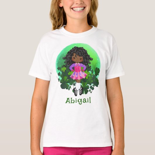 Irish Dance St. Patrick's Day Green Shamrocks T-shirt (Voorkant)