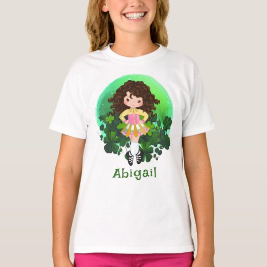 Irish Dance St. Patrick's Day Green Shamrocks T-shirt (Voorkant)