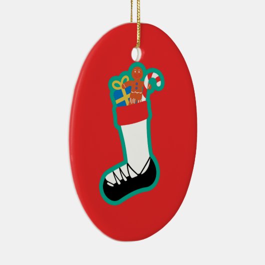 Irish Dance Stocking kerstversiering Keramisch Ornament (Rechts)