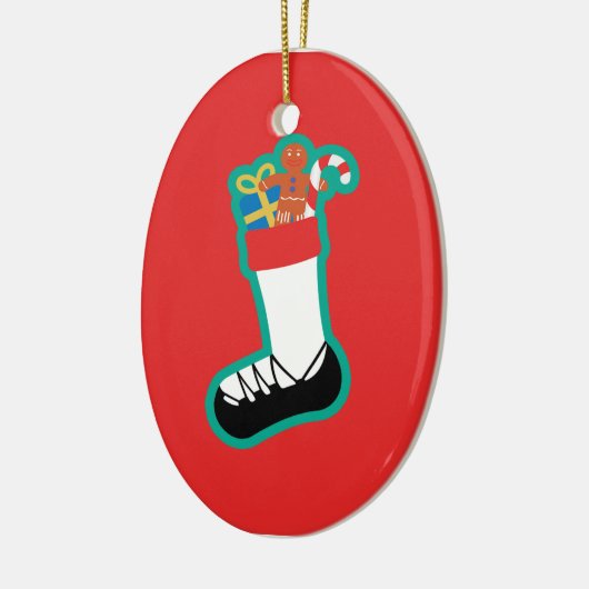Irish Dance Stocking kerstversiering Keramisch Ornament (Links)