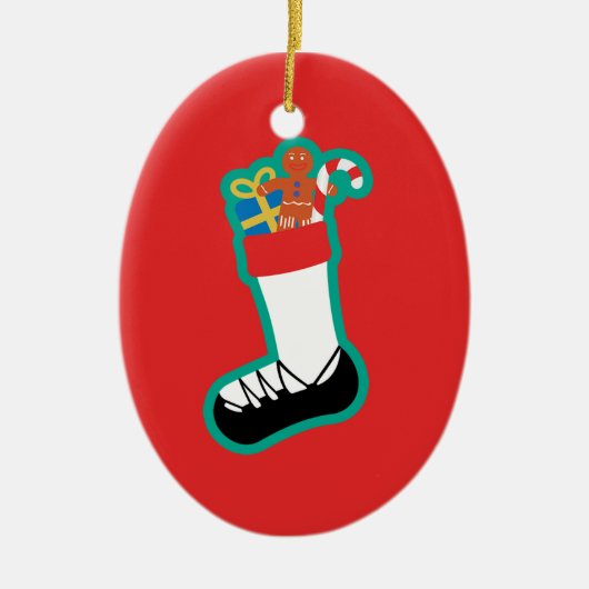 Irish Dance Stocking kerstversiering Keramisch Ornament (Voorkant)