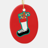 Irish Dance Stocking kerstversiering Keramisch Ornament (Achterkant)