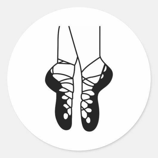 IRISH DANCE TOONT ÉÉN KLEUR RONDE STICKER (Voorkant)