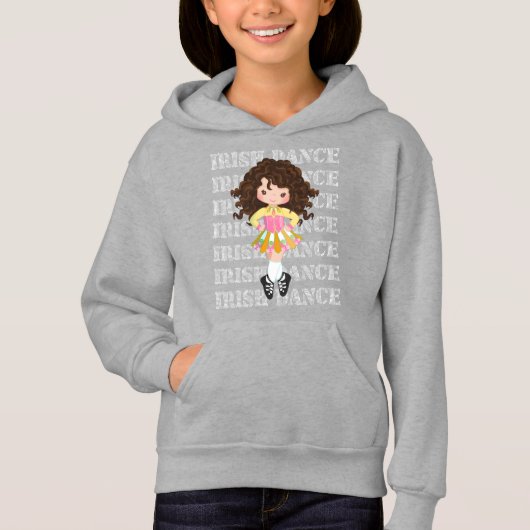 Irish Dance Typography Cute Girl in Solo Dress (Voorkant)