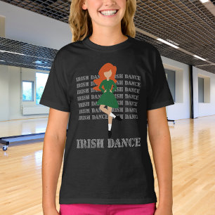 Irish Dance Typography Red Hair Irish Dancer T-shirt