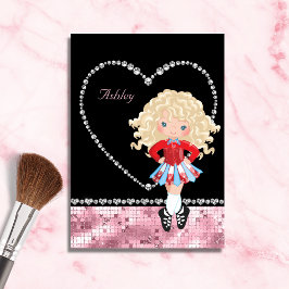 Irish Dance Valentijnsdag Rhinestone Heart Feestdagen Kaart