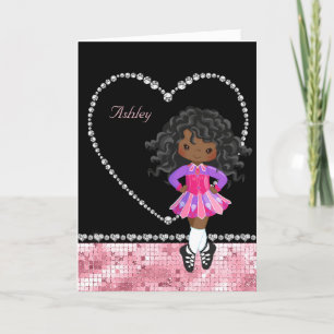Irish Dance Valentijnsdag Rhinestone Heart Feestdagen Kaart
