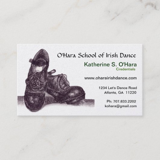 Irish Dance Visitekaartje (Voorkant)