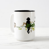 Irish Dance Wordle - Black Tweekleurige Koffiemok (Voorkant links)