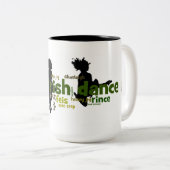 Irish Dance Wordle - Black Tweekleurige Koffiemok (Voorkant rechts)
