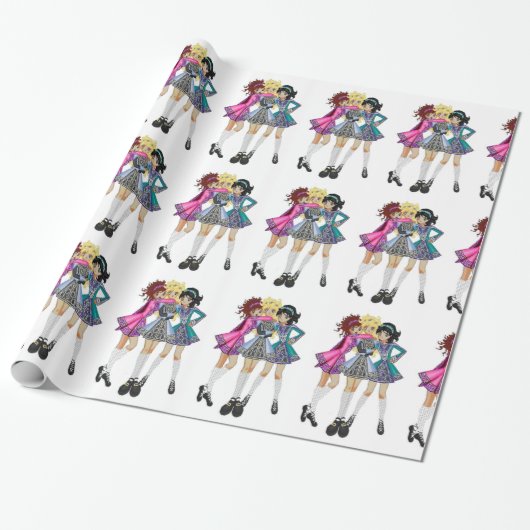 Irish Dance Wrapping Paper Cadeaupapier (Uitgerold)