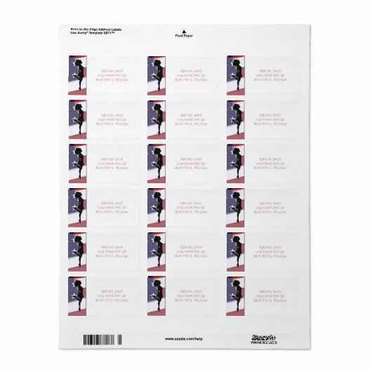 Irish Dancer American Flag Hard Shoe Dance Adres Etiket (Full Sheet)