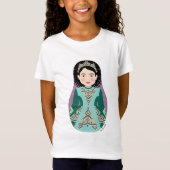 Irish Dancer Black Hair Matryoshka Girls' T-Shirt (Voorkant)