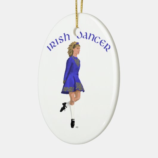Irish Dancer Blonde in Blue Keramisch Ornament (Links)