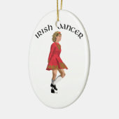 Irish Dancer Blonde in Red Keramisch Ornament (Links)