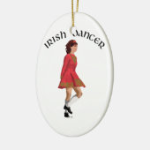 Irish Dancer Brunette in Red Keramisch Ornament (Links)