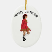 Irish Dancer Brunette in Red Keramisch Ornament (Voorkant)