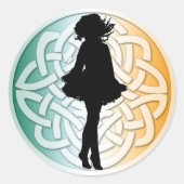 Irish Dancer Celtic Flag Sticker (Voorkant)