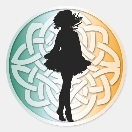 Irish Dancer Celtic Flag Sticker (Voorkant)