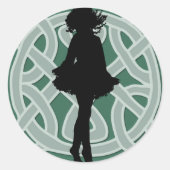 Irish Dancer Celtic Green Sticker (Voorkant)