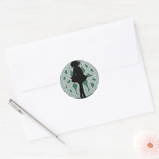 Irish Dancer Celtic Green Sticker (Envelop)