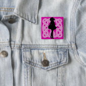 Irish Dancer Celtic Hot Pink Button (In situ)