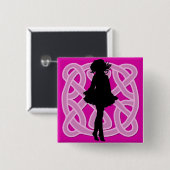 Irish Dancer Celtic Hot Pink Button (Voorkant /achterkant)