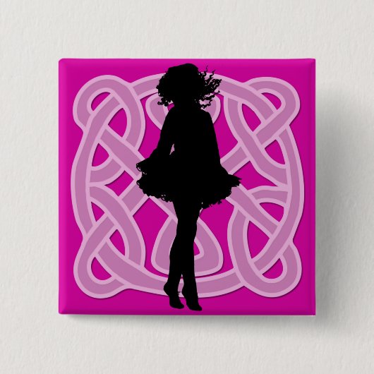 Irish Dancer Celtic Hot Pink Button (Voorkant)