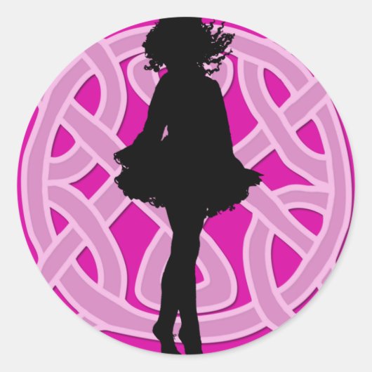 Irish Dancer Celtic Hot Pink Sticker (Voorkant)