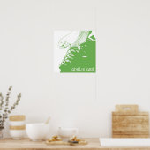 Irish Dancer Ghillie Girl Green Poster (Keuken)