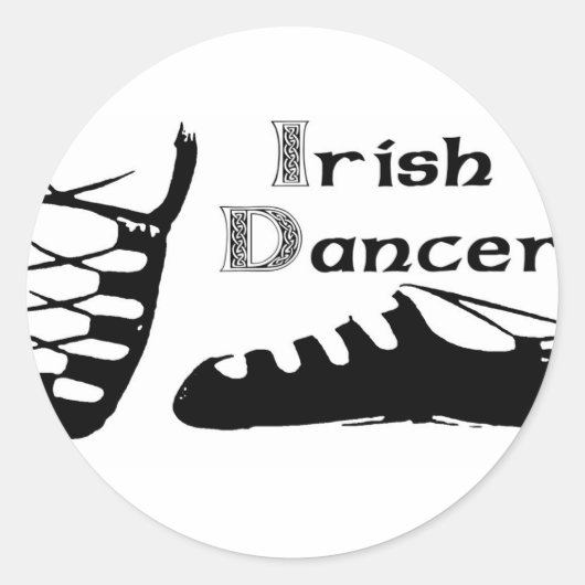 Irish Dancer Ghillies Ronde Sticker (Voorkant)
