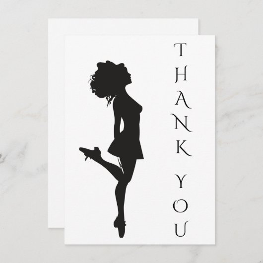 Irish Dancer Hard Dancing Black White Dance Bedankkaart (Voorkant / Achterkant)