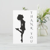 Irish Dancer Hard Dancing Black White Dance Bedankkaart (Staand voorkant)