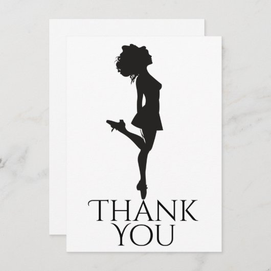 Irish Dancer Hard Dancing Black White Dance Bedankkaart (Voorkant / Achterkant)