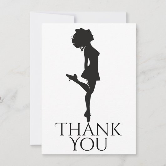 Irish Dancer Hard Dancing Black White Dance Bedankkaart (Voorkant)