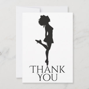 Irish Dancer Hard Dancing Black White Dance Bedankkaart