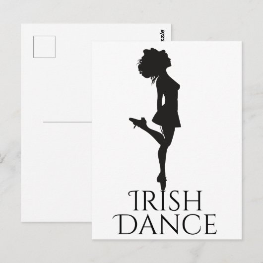 Irish Dancer Hard Dancing Black White Dance Briefkaart (Voorkant / Achterkant)