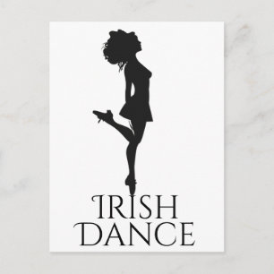 Irish Dancer Hard Dancing Black White Dance Briefkaart