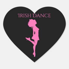 Irish Dancer Hard Shoe Black en Pink Dance Hart Sticker