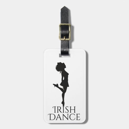 Irish Dancer Hard Shoe Black en White Dance Bagagelabel (Voorkant verticaal)