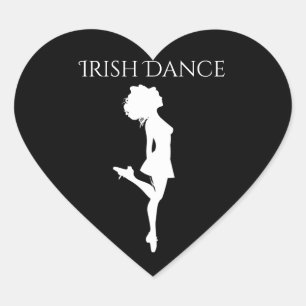 Irish Dancer Hard Shoe Black en White Dance Hart Sticker