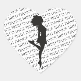 Irish Dancer Hard Shoe Black en White Dance Hart Sticker