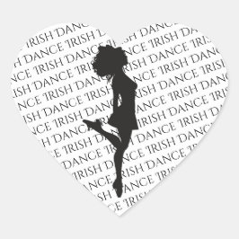 Irish Dancer Hard Shoe Black en White Dance Hart Sticker